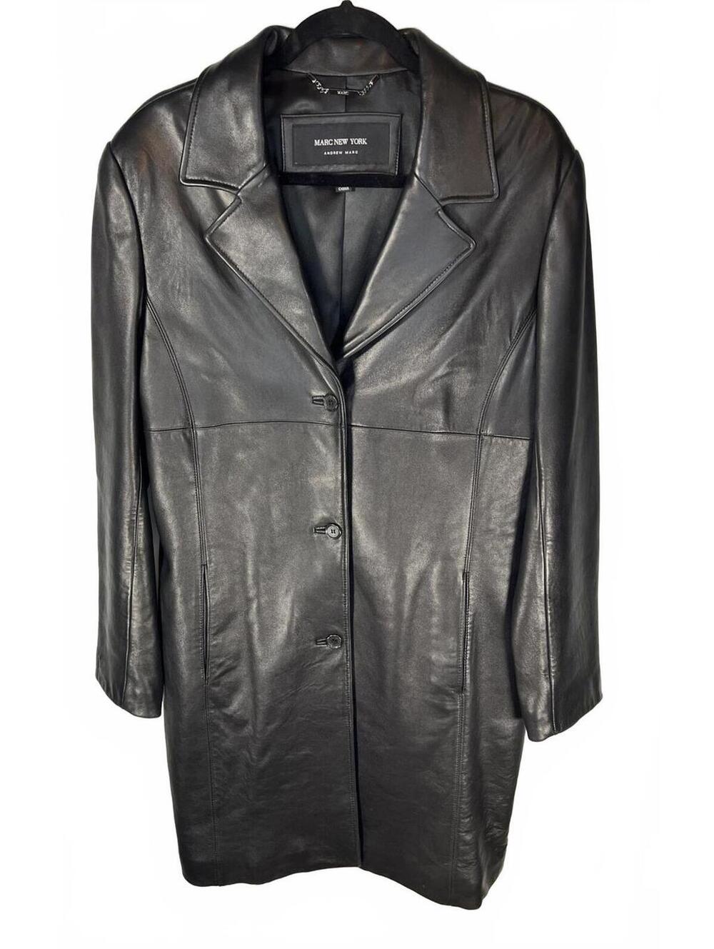 Marc New York by Andrew Marc Leather Trench Coat | Quiet Luxury Leather SIze XL